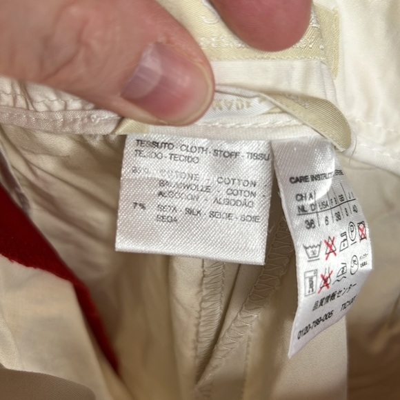 'S MAX MARA Wide-fit stretch cotton silk blend trousers Size 6 - Picture 9 of 9